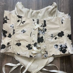 Cream and tan corset